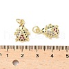 Brass Micro Pave Cubic Zirconia Charms KK-C104-19G-3