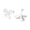 999 Fine Silver Flower Cartilage Earrings EJEW-P296-24P-2