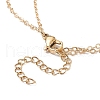 Glass Butterfly & Natural Pearl Pendants Double Layer Necklace with Clear Cubic Zirconia NJEW-TA00043-02-7