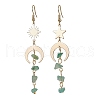 Moon & Sun & Star Brass Asymmetrical Earrings EJEW-JE05461-04-1
