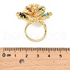 Flower Brass Micro Pave Cubic Zirconia Finger Rings for Women RJEW-M098-01G-3