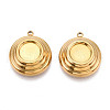 304 Stainless Steel Pendant Cabochon Settings STAS-T065-84G-1