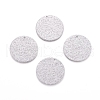 Tarnish Resistant 304 Stainless Steel Textured Pendants STAS-I098-01-25mm-P-1