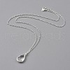 Clear Glass Pendant Necklaces NJEW-JN02611-01-1