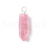 Electroplated Natural Quartz Crystal Pendants PALLOY-JF02533-02-4