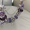 Flower & Feather Alloy European Beads Charm Bracelets FS-WG690AF-02-2