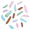 AHADERMAKER 2 Sets 2 Colors Electroplated Natural Quartz Crystal  Pendants G-GA0001-73-7