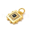 Brass Micro Pave Cubic Zirconia Pendants KK-U033-02G-03-2