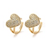 Brass Micro Pave Clear Cubic Zirconia Cuff Earrings EJEW-Q045-06G-2