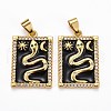 Brass Micro Pave Clear Cubic Zirconia Pendants ZIRC-J025-55G-2