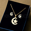 304 Stainless Steel Pendant Necklaces & Stud Earrings Sets WG82A44-37-1