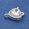 Brass Pave Cubic Zirconia Connector Charms KK-Z072-06S-02-2