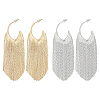 ANATTASOUL 2 Pairs 2 Colors Alloy Tassel Stud Earrings EJEW-AN0004-75-1