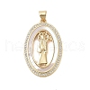 Brass Micro Pave Clear Cubic Zirconia Pendants KK-I712-28G-1