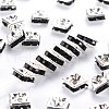 Brass Rhinestone Spacer Beads X-RSB072-04S-1