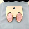 Oval Pink Shell Stud Earrings for Women ZF2486-1-1