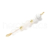 Faceted Round Natural Quartz Crystal & Howlite & Rainbow Moonstone Beaded Connector Charms PALLOY-JF03530-05-3
