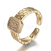 Brass Micro Pave Clear Cubic Zirconia Cuff Rings RJEW-H538-02G-M-3