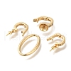 Brass Micro Pave Clear Cubic Zirconia Fold Over Clasps KK-K389-106G-2