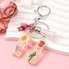 Resin & Acrylic & Faux Suede Tassel Keychain KEYC-YW00125-14-1
