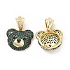 Brass Micro Pave Cubic Zirconia Pendant KK-H441-01B-G-1