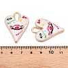 Printed Rack Plating Alloy Enamel Pendants ENAM-T020-01F-3