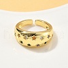 Brass Micro Pave Cubic Zirconia Adjustable Cuff Rings RJEW-V009-08G-2