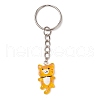 Luminous Transparent Resin Pendants with Iron Split Key Rings Keychain KEYC-JKC01209-4