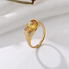 304 Stainless Steel Cubic Zirconia Finger Rings FS-WGC174A-08-1