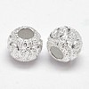 Fancy Cut Textured 925 Sterling Silver Round Beads STER-F012-03A-1