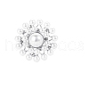 Alloy Crystal Rhinestone Flower Brooch with White Imitation Pearls PW-WG69B41-02-1