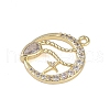 Brass Micro Pave Clear Cubic Zirconia Pendants FIND-B077-02G-11-2