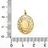 304 Stainless Steel Pave Natural Shell Hollow Oval Pendants STAS-I331-33G-3