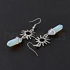 Opalite Bullet with Sun Dangle Earrings EJEW-I276-01P-17-5