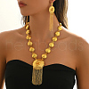 Alloy Round Flower Tassels Earrings & Necklaces Sets for Women KM2435-4