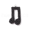 Glass Seed Beaded Musical Note Pendants PALLOY-MZ00569-1