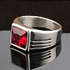 Fashionable 304 Stainless Steel Cubic Zirconia Finger Rings for Men FS-WGE7444-03-1