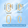 Unicraftale 4Pcs 4 Style Ion Plating(IP) 304 Stainless Steel Screw Carabiner Lock Charms STAS-UN0053-30-3