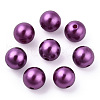 Spray Painted ABS Plastic Imitation Pearl Beads OACR-T015-05C-11-3