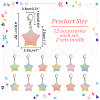 12Pcs Star Resin Pendant Decorations HJEW-PH01641-2