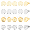 Unicraftale 40Pcs 4 Styles 201 Stainless Steel Flat Round Stud Earring Findings STAS-UN0052-96-1