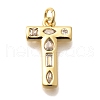 Brass Micro Pave Clear Cubic Zirconia Pendants KK-G521-01G-T-1