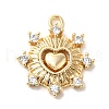 Brass Micro Pave Cubic Zirconia Charms KK-D091-01G-1