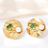 304 Stainless Steel Cubic Zirconia Stud Earrings EJEW-Z110-03G-03-1