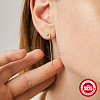 S925 Sterling Silver Hollow Heart Chain Tassel Ear Thread DS1880-1-2