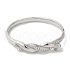Stainless Steel Crystal Rhinestone Twist Hinged Bangles for Women BJEW-G719-15P-2