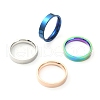 4Pcs 4 Colors 201 Stainless Steel Plain Band Finger Rings Set for Women RJEW-YW0001-03-3