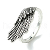 Wings Alloy Open Cuff Rings RJEW-K275-06AS-1