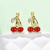 Cherry Brass Micro Pave Clear Cubic Zirconia Hoop Earrings EJEW-U062-06A-G-2