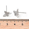 Brass Micro Pave Cubic Zirconia Stud Earrings Finding KK-K364-05P-3